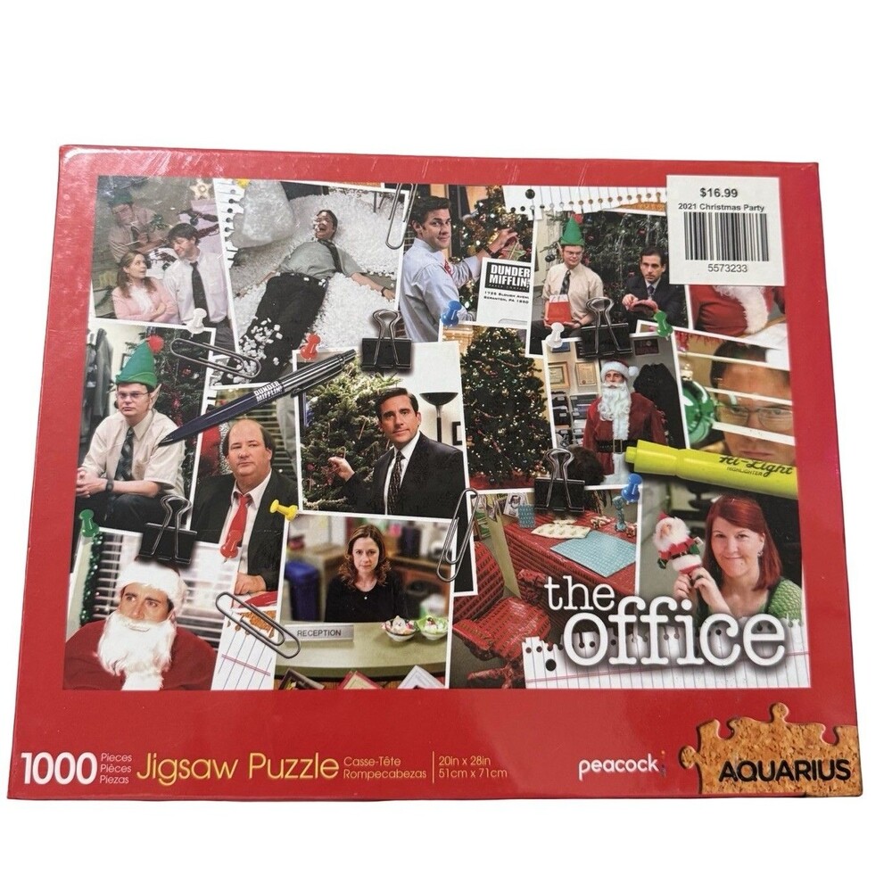 The Office Christmas 1000 Piece Jigsaw Puzzle New Sealed Peacock Aquarius Nib